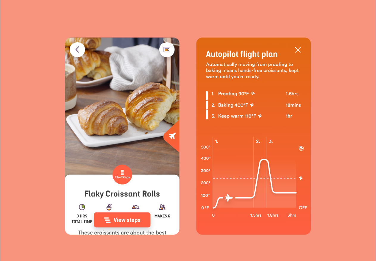 Joule Oven connected recipe app