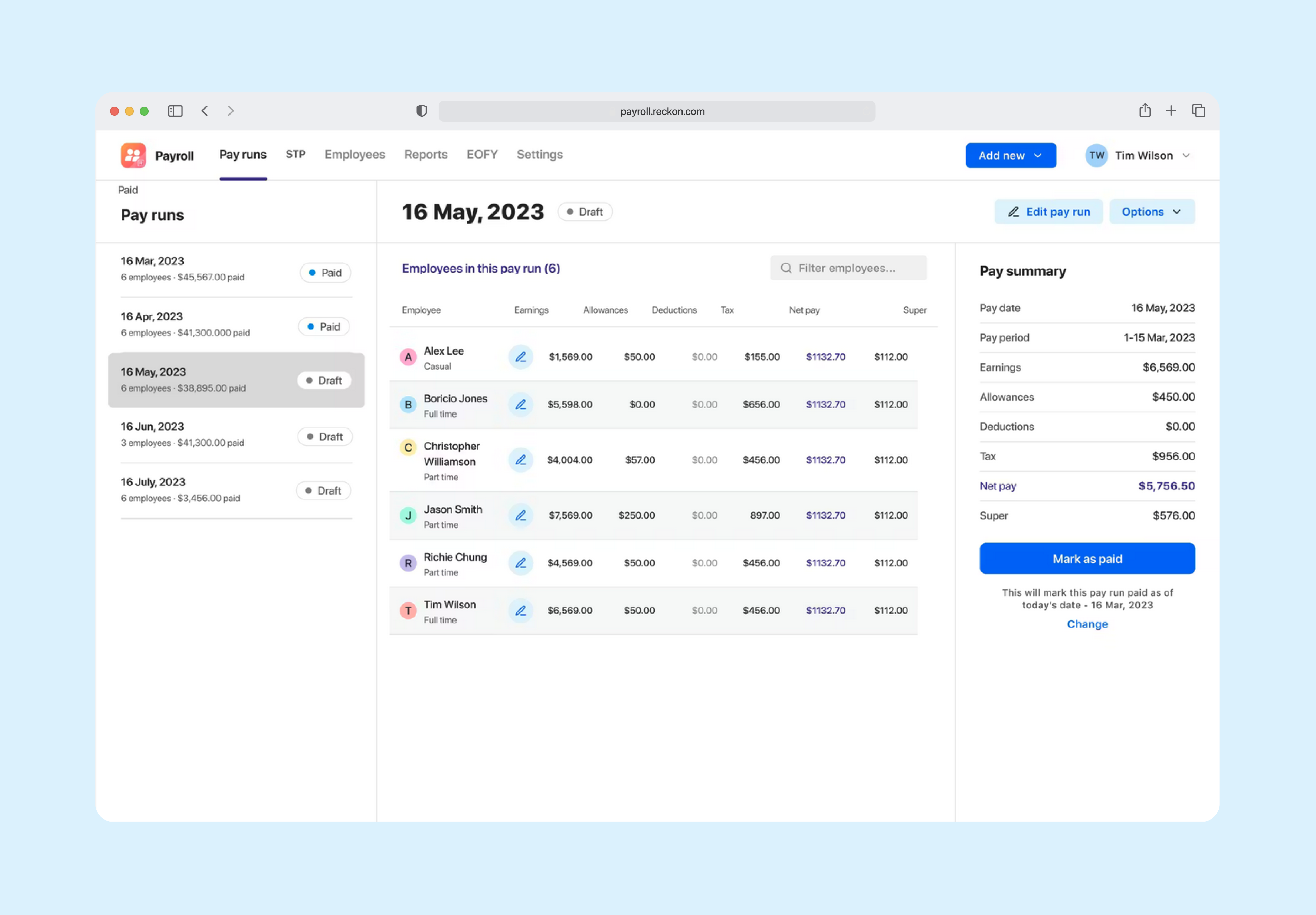 Reckon Payroll app